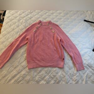 Nautica Pink Cowl Neck Sweater with Button Accents